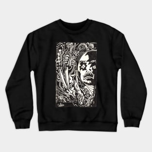 Wickedest Man (unpremeditated drawing of Aleister Crowley) Crewneck Sweatshirt